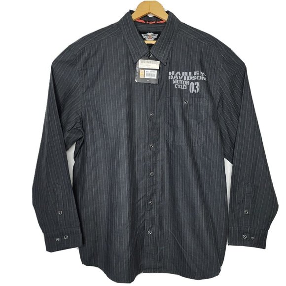 Harley-Davidson Other - NWT Harley Davidson L/S Shop Shirt Shirt Button Down Gray - Mens XL